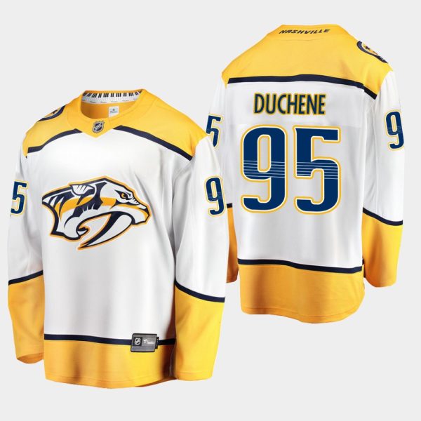 Herren Nashville Predators Eishockey Trikot Matt Duchene #95 Auswärts Weiß Breakaway Player